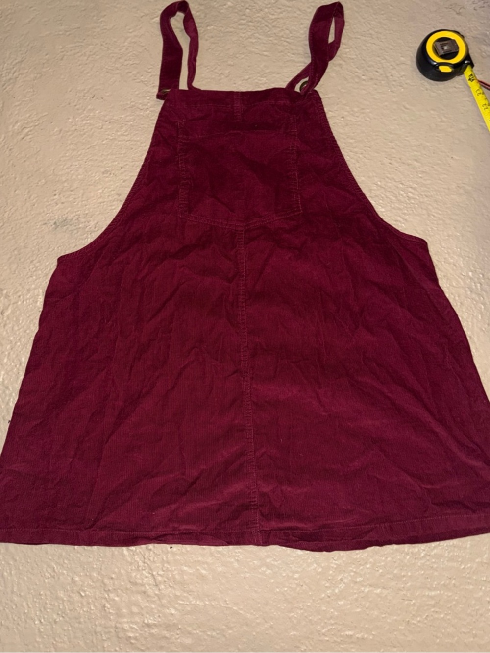 Xhilaration Burgundy Corduroy Overall Dress